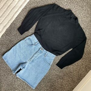 Vintage 90s Designer Originals Mockneck Sweater in Black